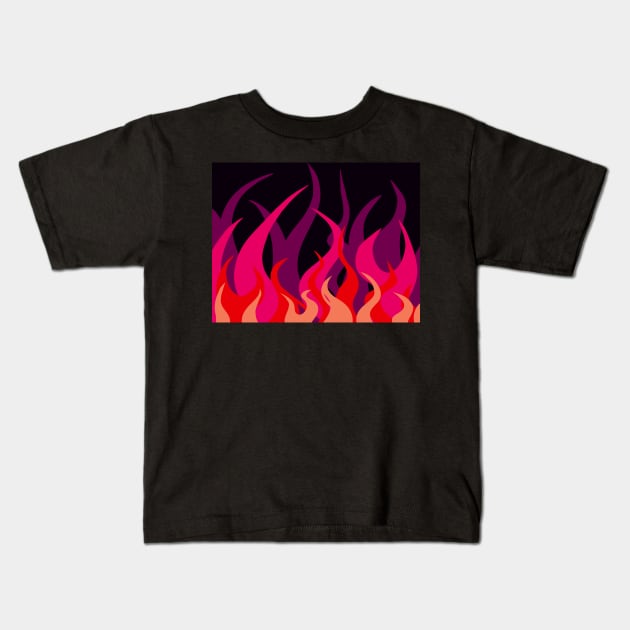 Hot Pink Flames Kids T-Shirt by VazMas Design